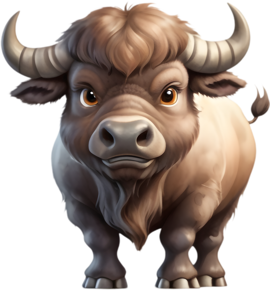 Whimsical Buffalo Clipart for Your Artwork. . png