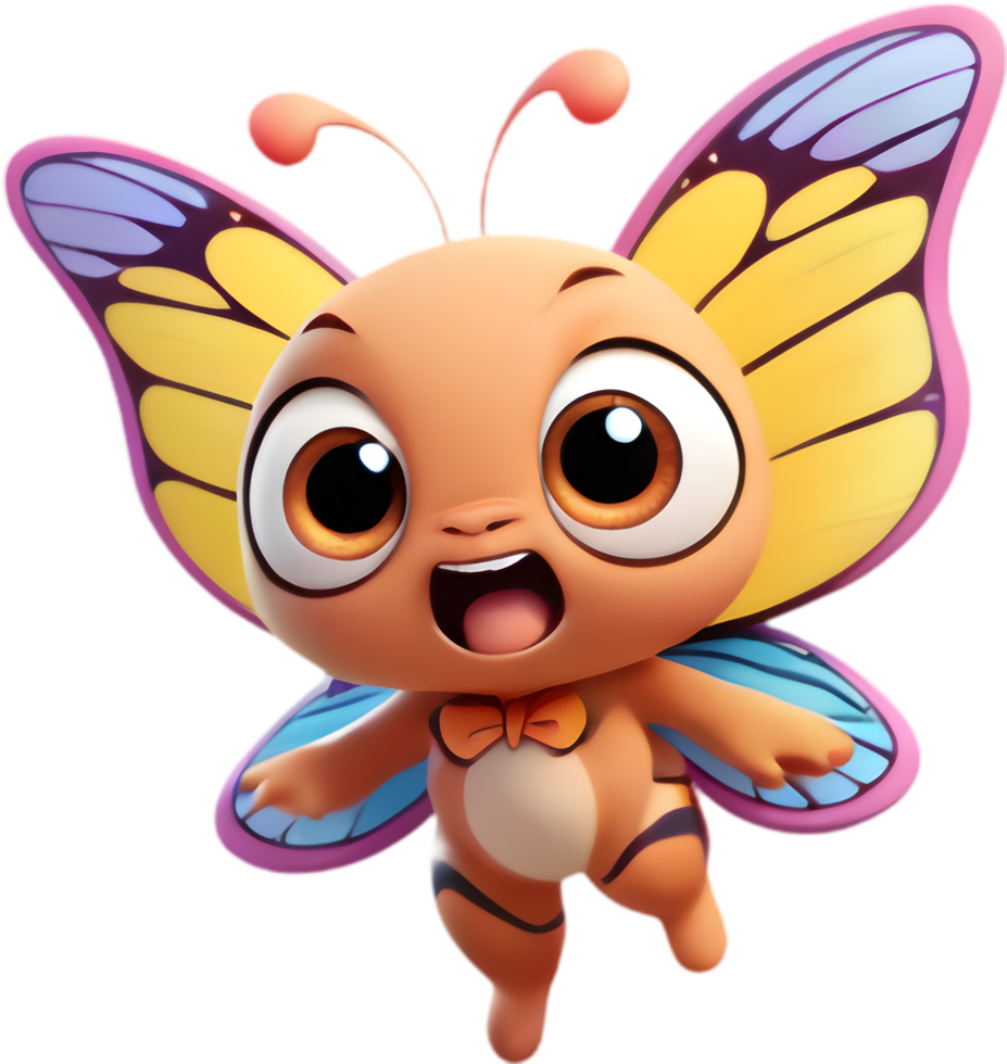Playful Cartoon Butterfly Clipart for Infographics. . png