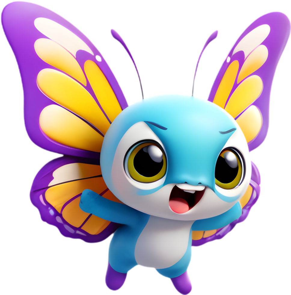 Cute Cartoon Butterfly Clipart for Presentations. . png