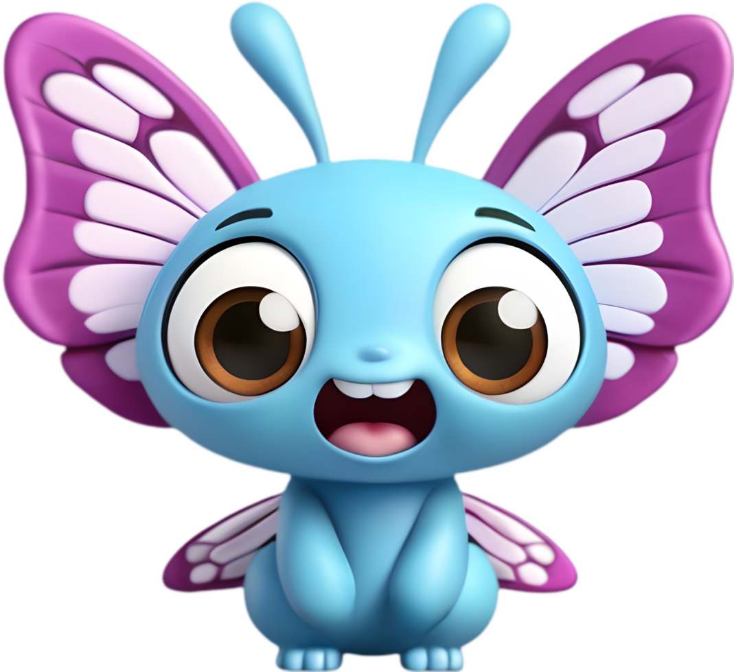 Playful Cartoon Butterfly Clipart for Patterns. . png