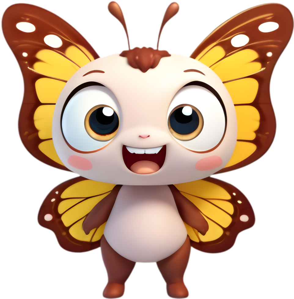 Vibrant Cartoon Butterfly Clipart for Invitations. . png