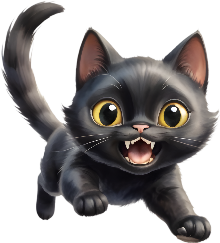 Adorable Cartoon Kitten with Bandaged Paw. .Colorful Cartoon Cat Illustrations for Websites. . png