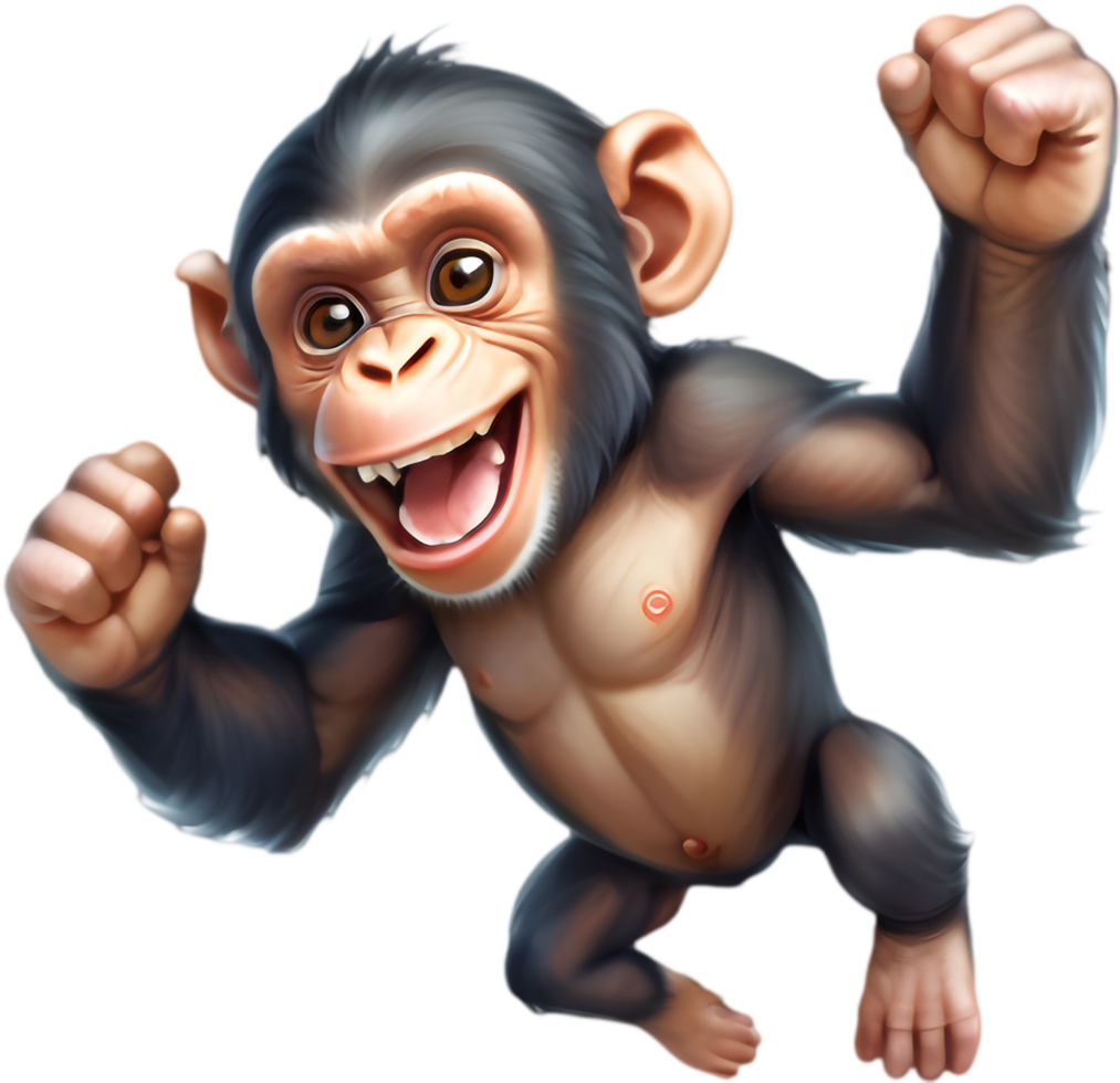 Colorful Chimpanzee Art for Posters. . png