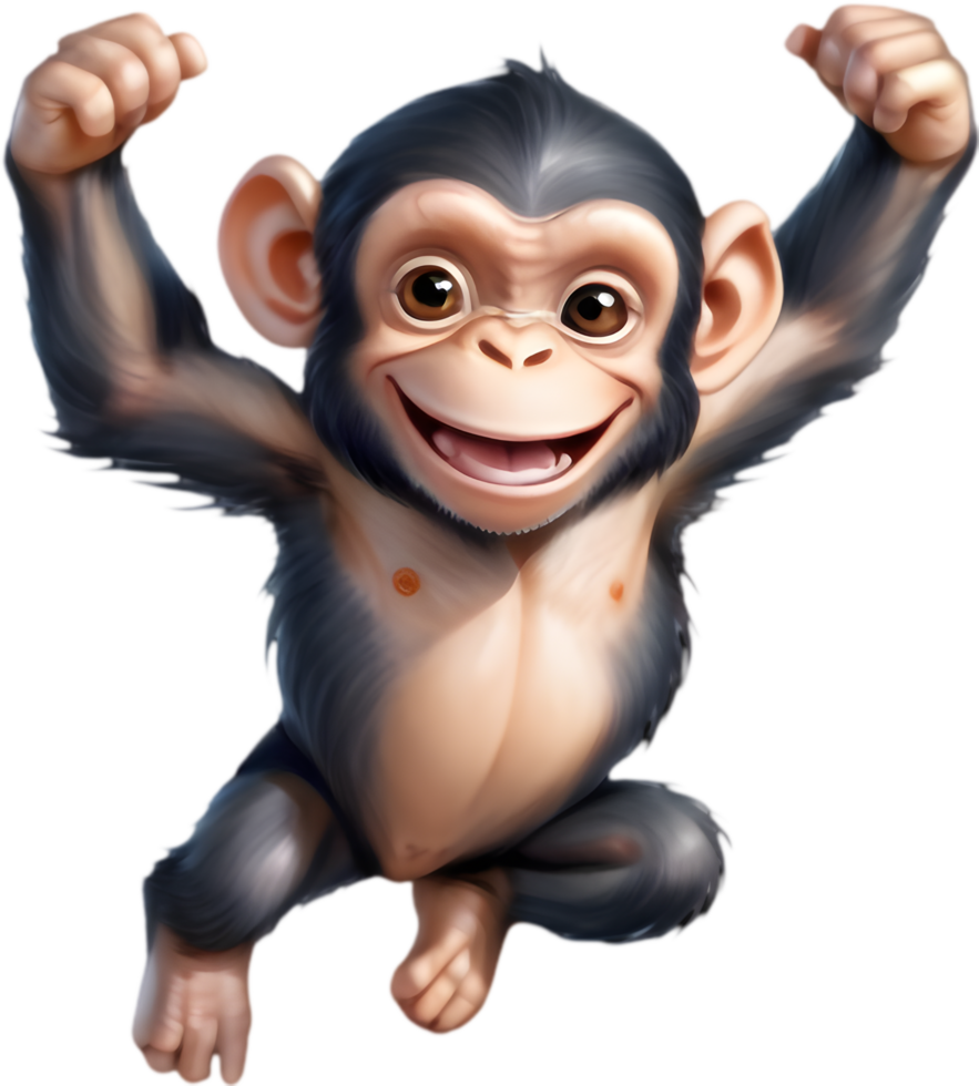 Adorable Chimpanzee Illustrations for Projects. . png