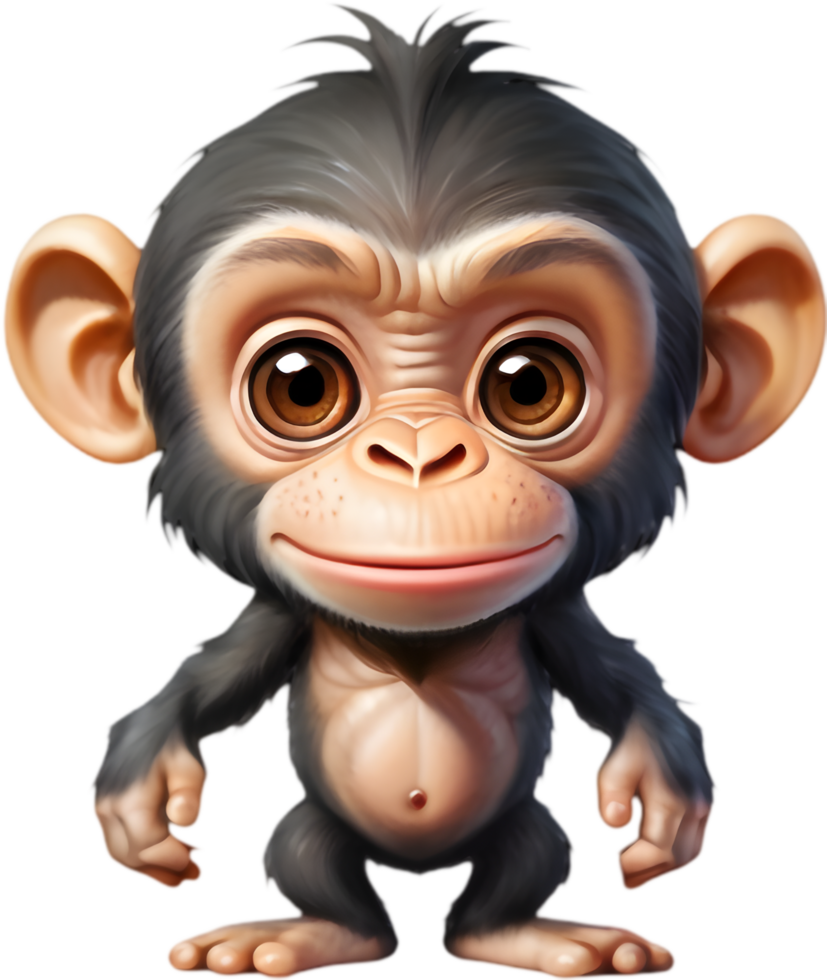 Cute Cartoon Chimpanzee Graphics Download. . png