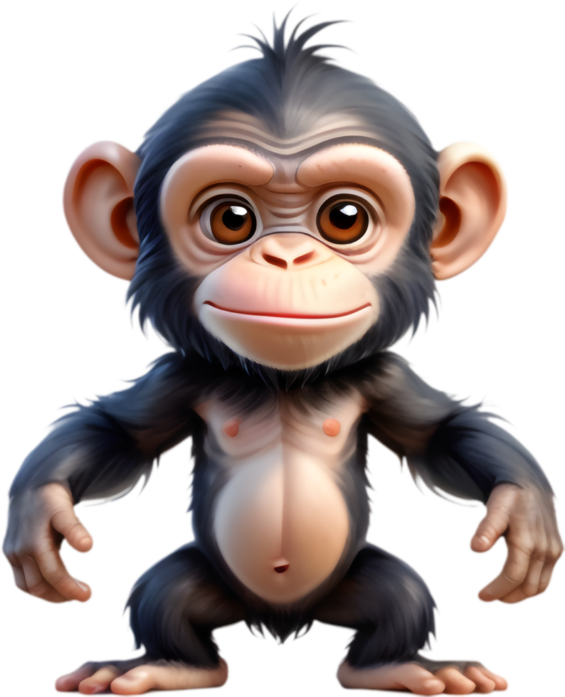 Playful Chimpanzee Clipart for Kids. . png