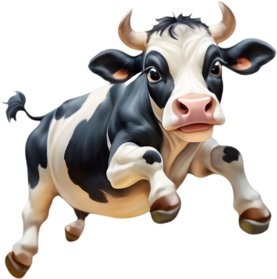 Vibrant Cartoon Cow for Farm Education. . png