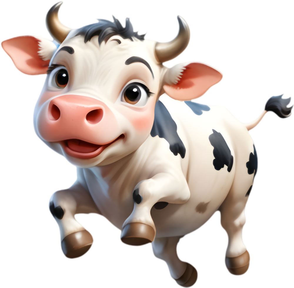 Charming Cow Illustration for Petting Zoo. . png