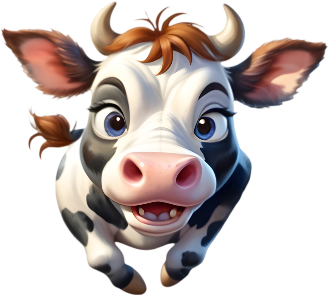 Whimsical Cow Art for Website Banners. . png