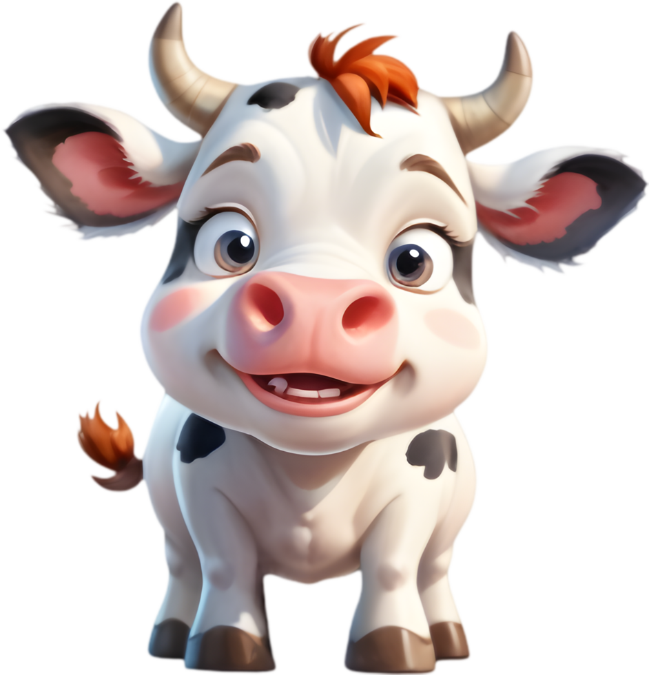Colorful Cow Clipart for Childrens Activities. . png