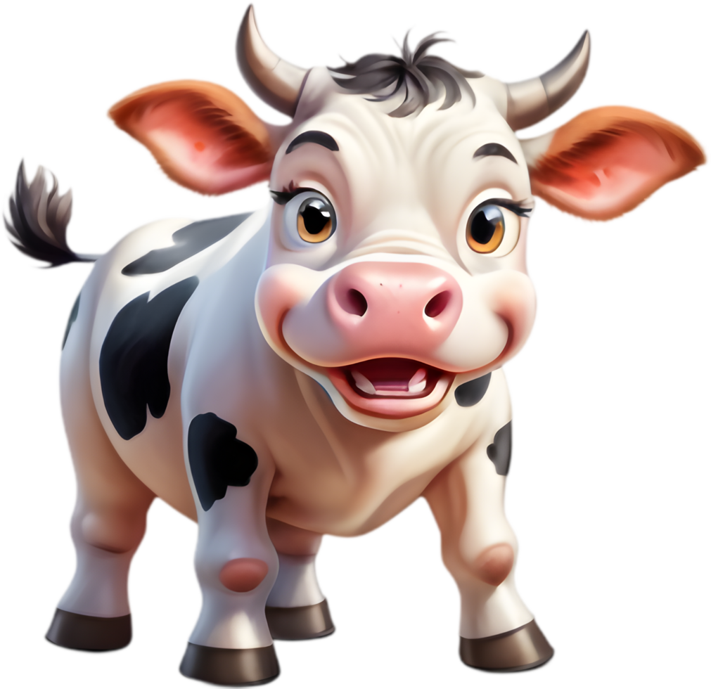Happy Cow Clipart for Party Decor. . png