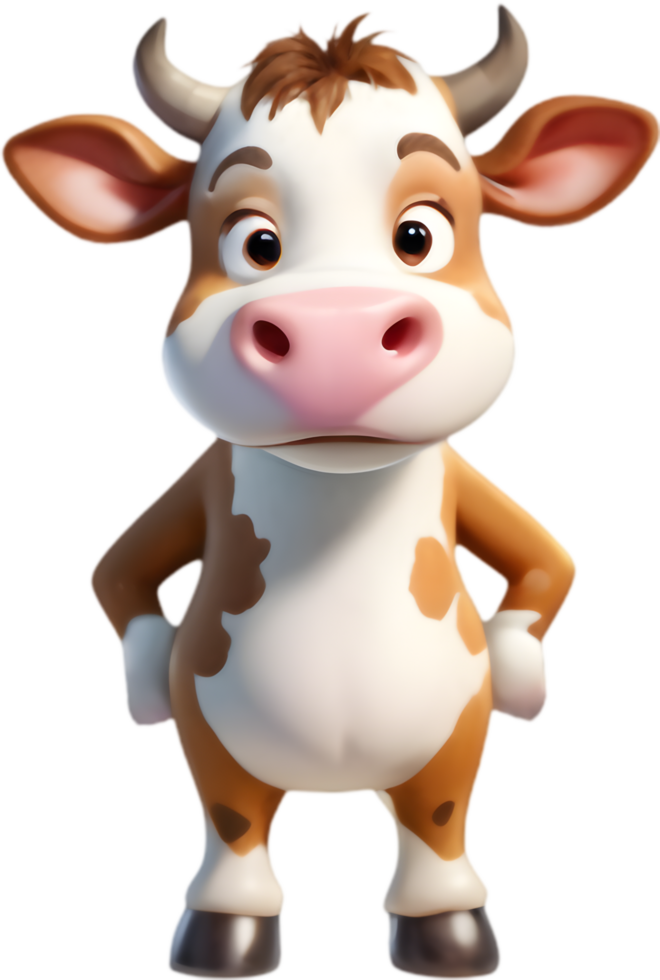 Cartoon Cow Art for Scrapbooking Projects. . png