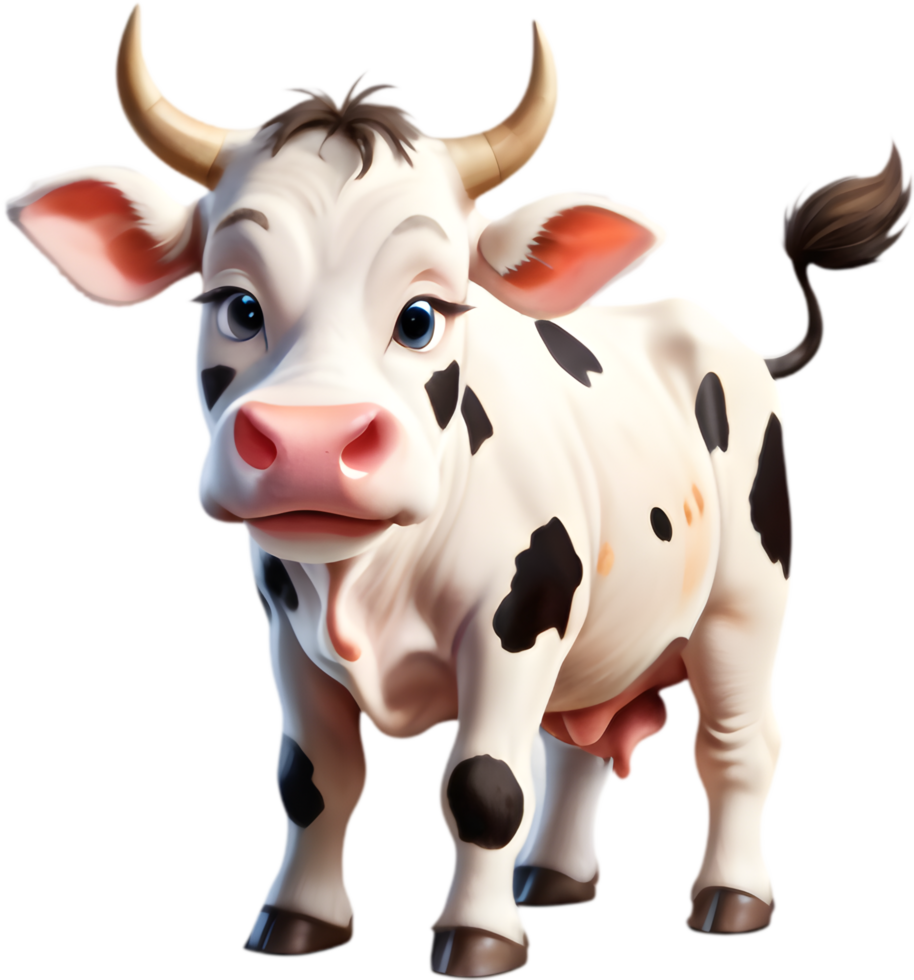 Cute Cartoon Cow Clipart for Kids. . png