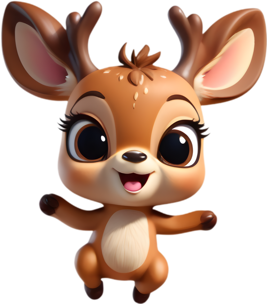 Cartoon Deer for Nature Conservation Themes. . png