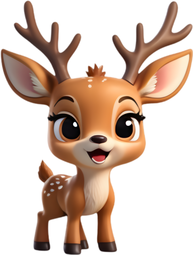 Cheerful Deer Illustrations for Childrens Games. . png