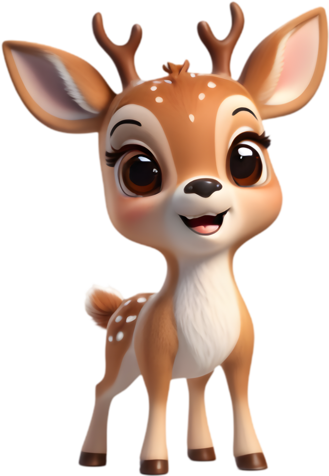 Happy Cartoon Deer for Childrens Art. . png