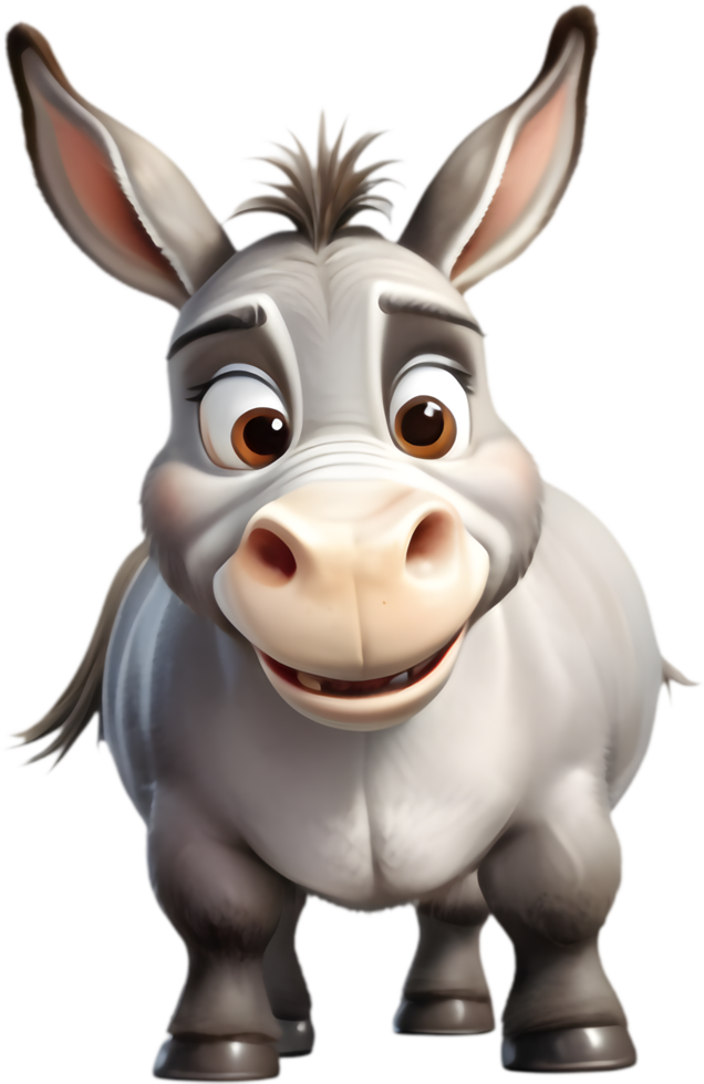 Colorful Cartoon Donkey Clipart for Packaging and Labels. . png