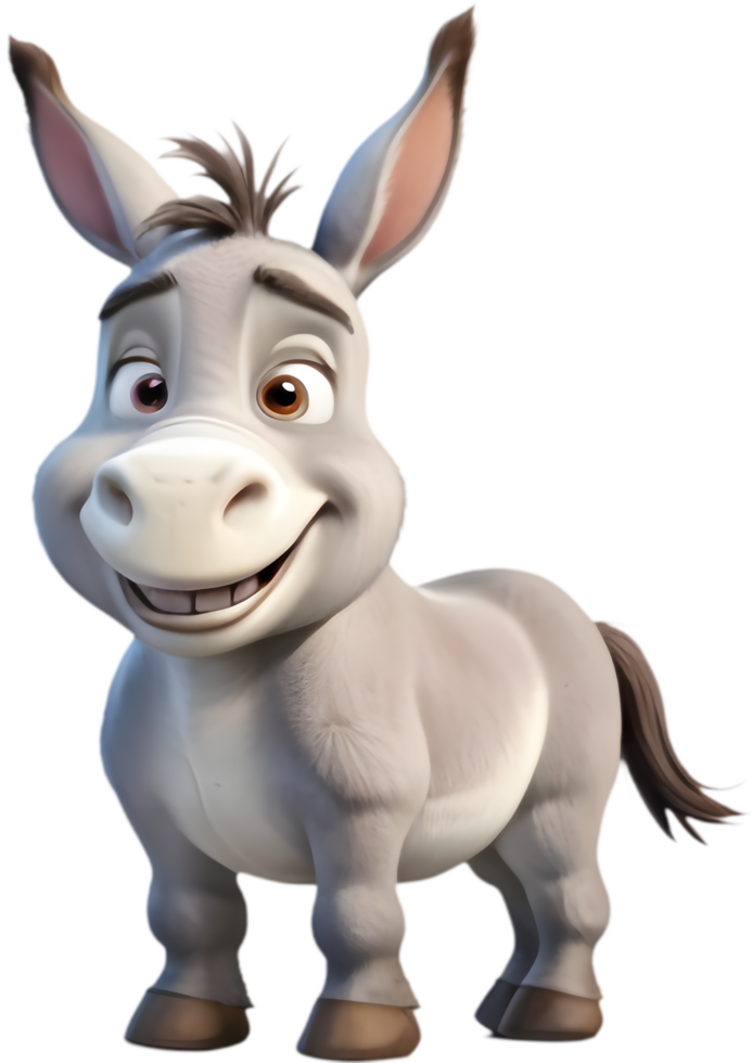 Expressive Cartoon Donkey Clipart for Presentations and Slideshows. . png