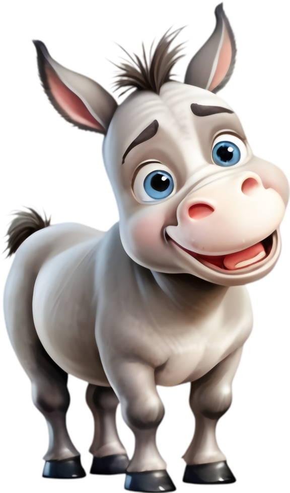 Delightful Cartoon Donkey Clipart for Party Supplies and Favors. . png