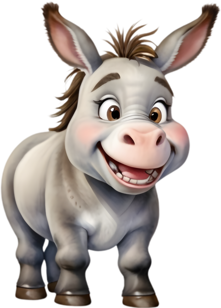 Vibrant Cartoon Donkey Clipart for Posters and Flyers. . png