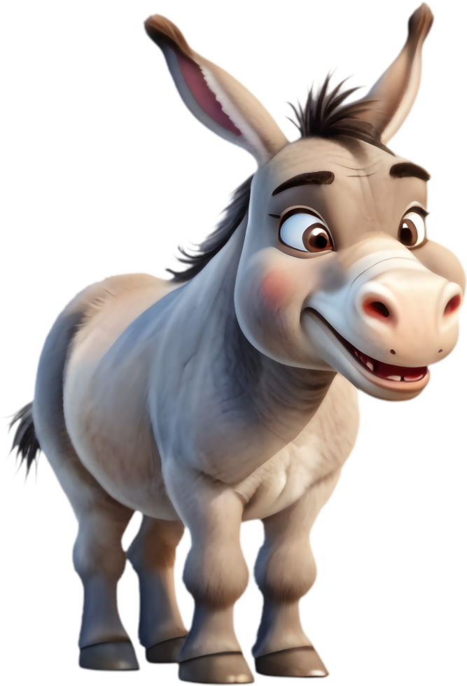 Charming Cartoon Donkey Clipart for Promotional Products and Merchandise. . png