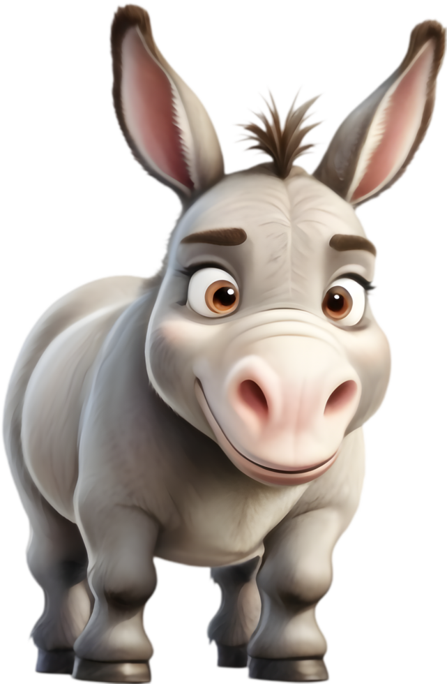 Whimsical Cartoon Donkey Clipart for Craft Projects and DIY Gifts. . png