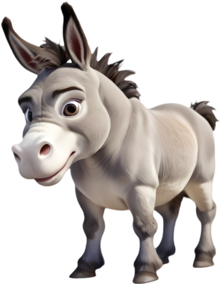 Expressive Cartoon Donkey Clipart for Presentations and Slideshows. . png