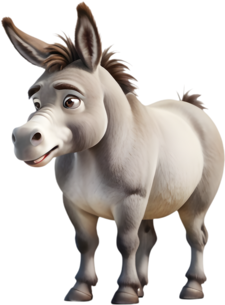 Delightful Cartoon Donkey Clipart for Printable Wall Art. . png