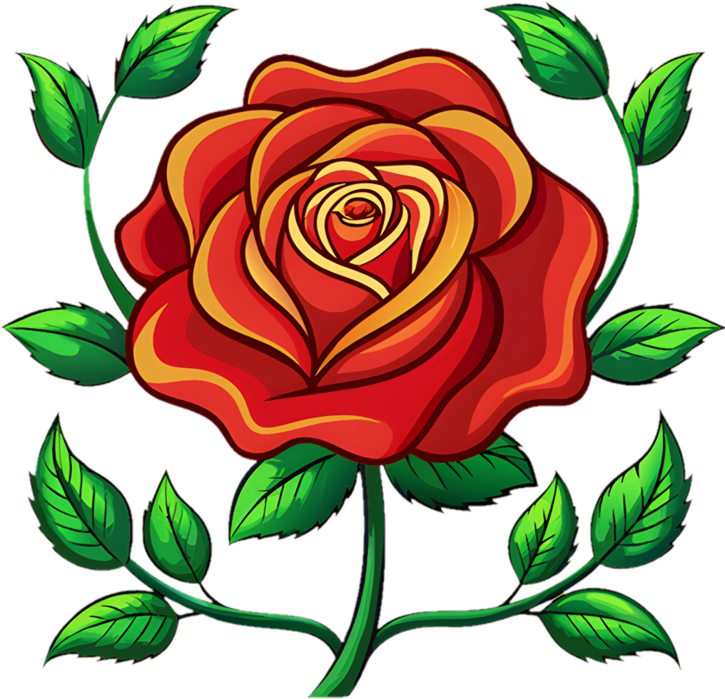 Simple Red Rose Stencil for Beginners . . png