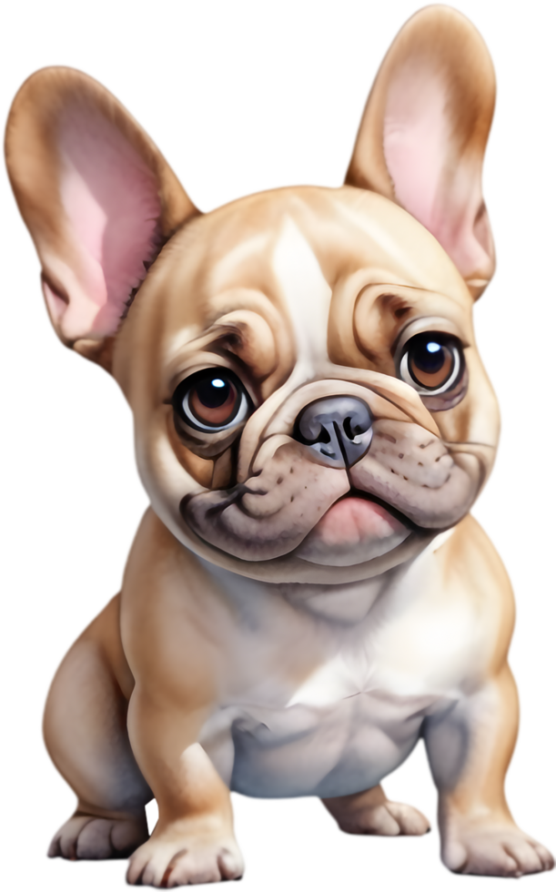 Playful French Bulldog Art for Business Cards. . png