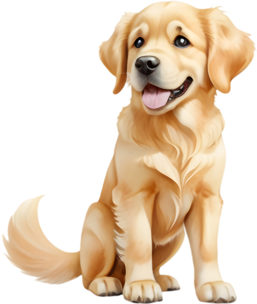 Adorable Golden Retriever Clipart for Business Branding. . png