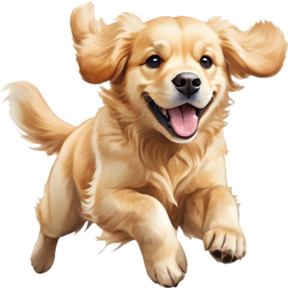 Golden Retriever Clipart for Educational Materials. . png