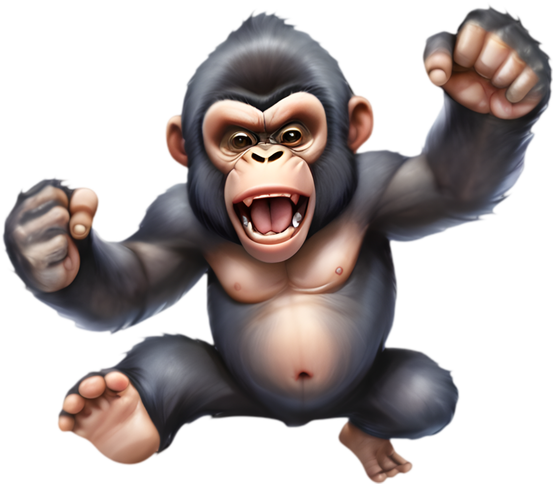 Whimsical Gorilla Cartoon for Crafting Ideas. . png