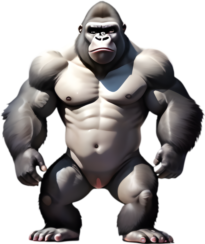 Happy Gorilla Cartoon for Family Projects. . png