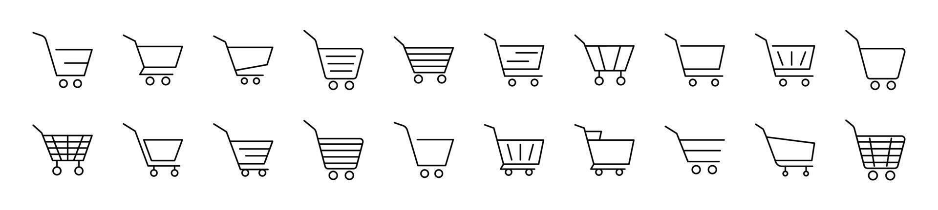 Shopping Cart Line Icons collection. Editable stroke. Simple linear illustration for web sites, newspapers, articles book vector