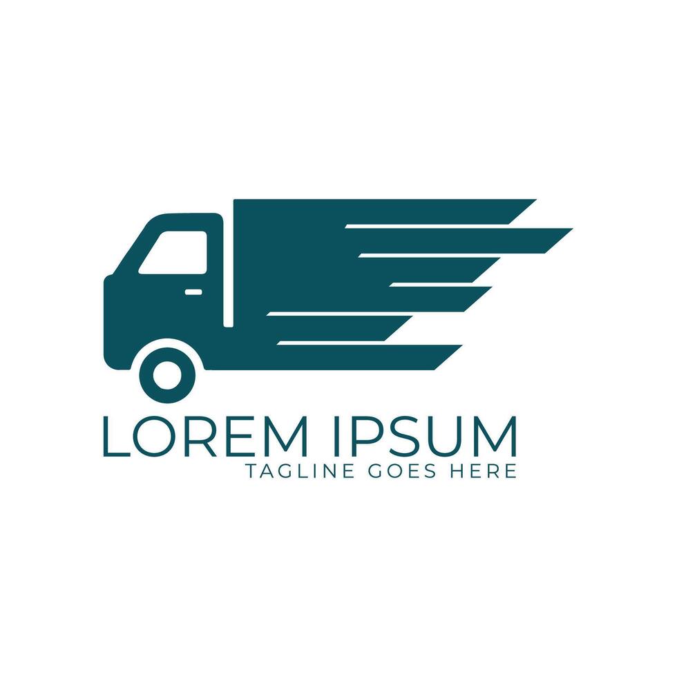 Simple Minimalist Quick Fast Shipping Truck Box Car for Delivery Package Transportation Icon Illustration Design vector