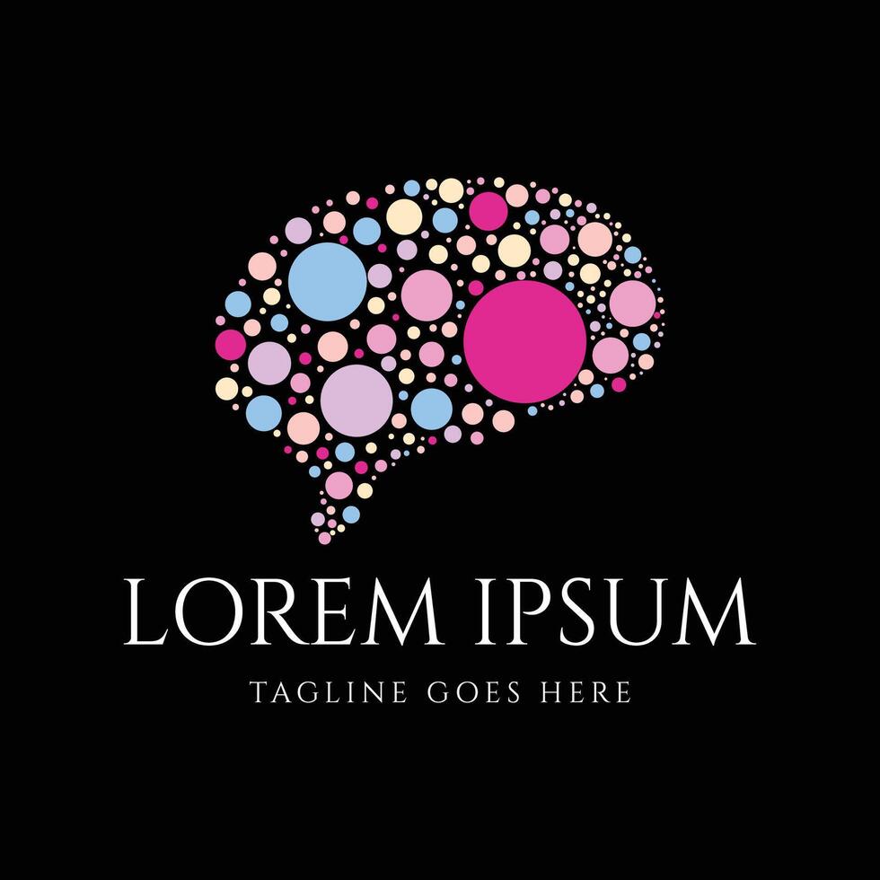 Futuristic Modern Simple Minimalist Brain Icon Illustration Design vector