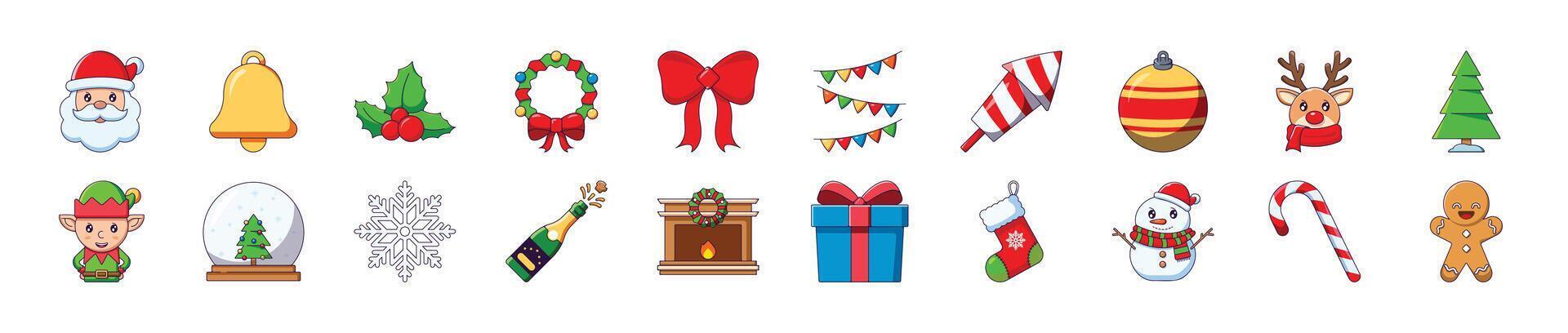 Christmas and New Year Cartoon Illustrations for Infographics, Books, Banners vector