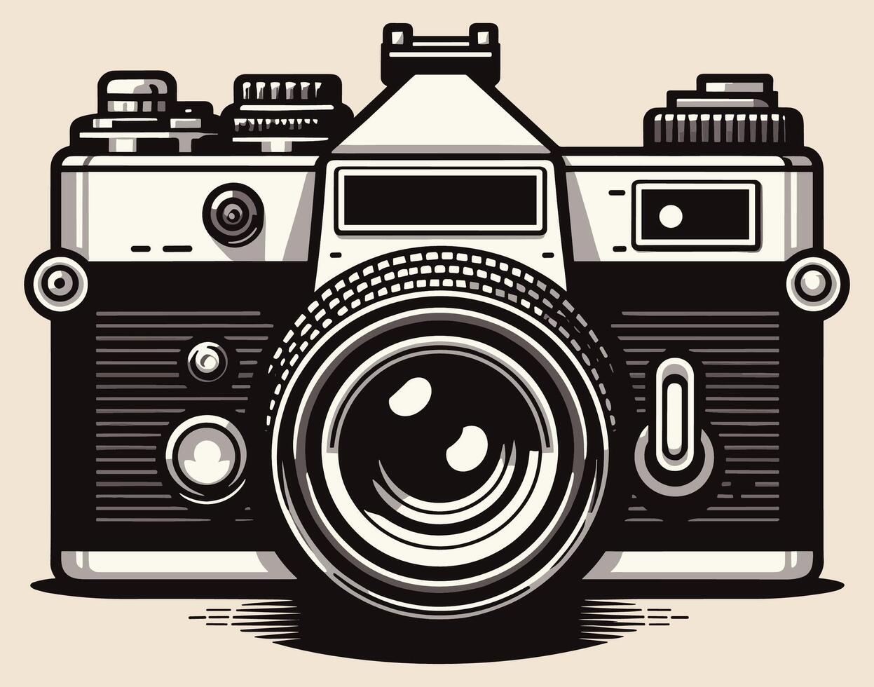 Intricate Detailed Illustration of a Antique Camera with Vintage Charm Classic Photography Equipment vector