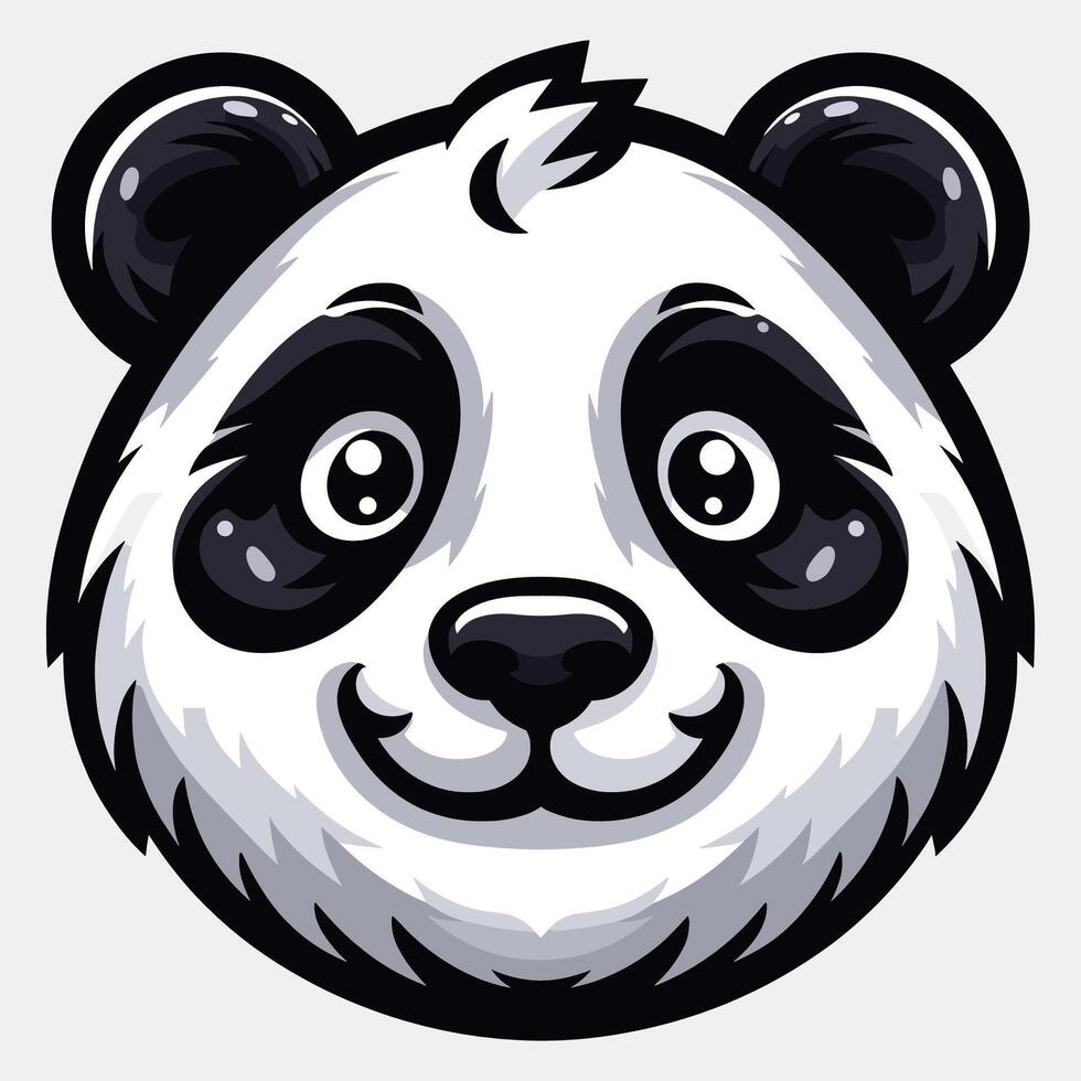 Cute Smiling Baby Panda Face Illustration vector