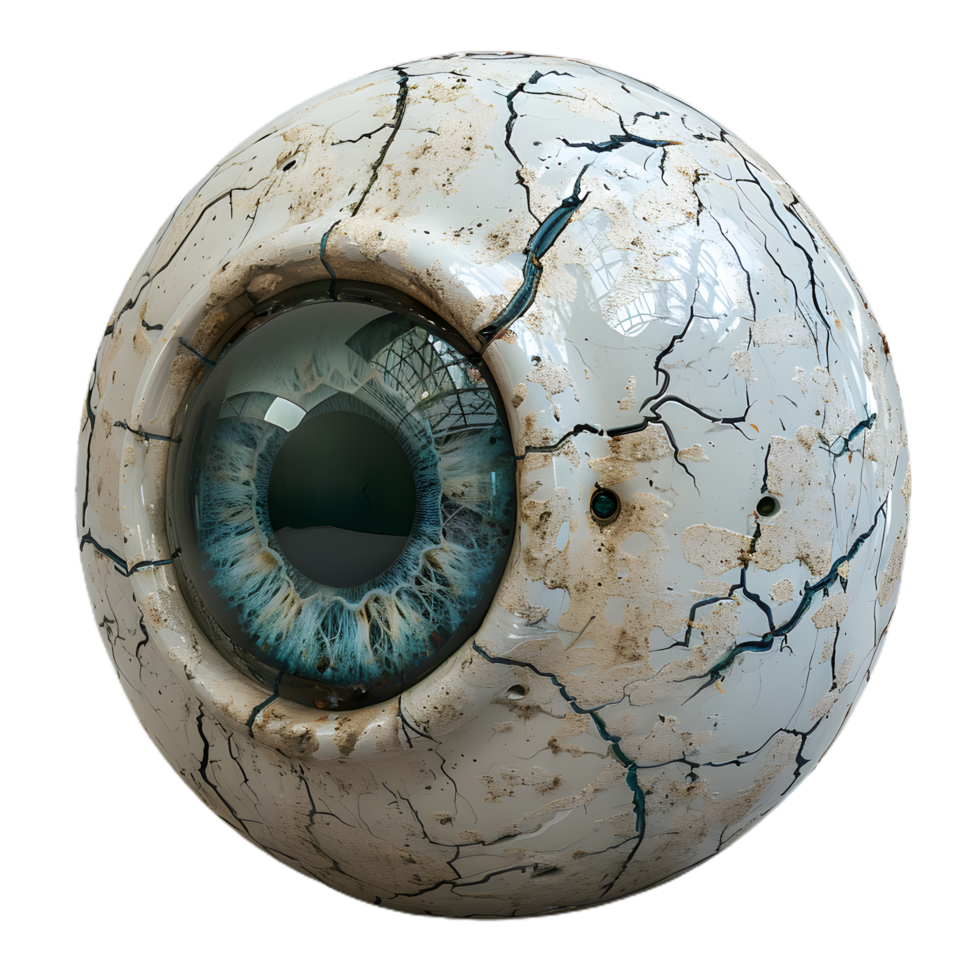 an eye ball with cracks on it png