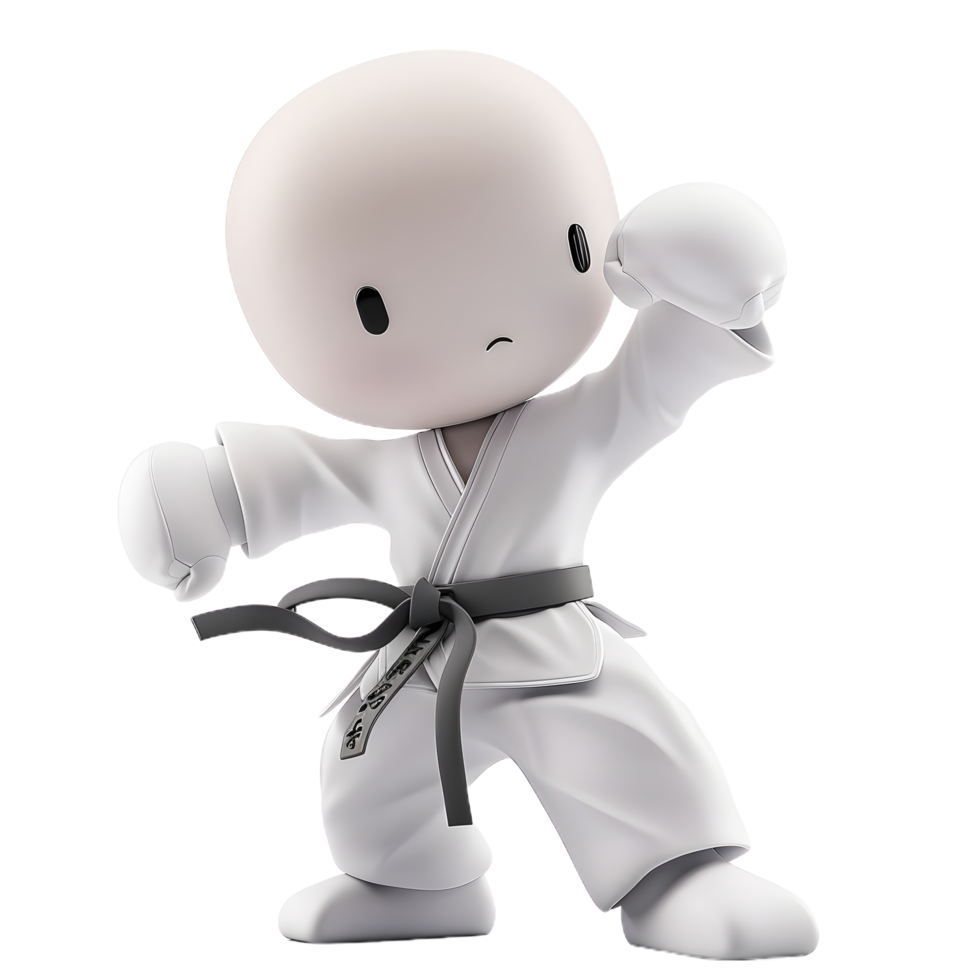 a cartoon character in karate gear png