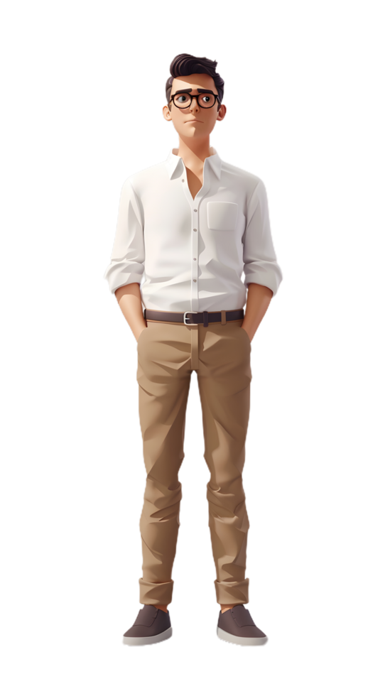a man in glasses standing with his hands on his hips png