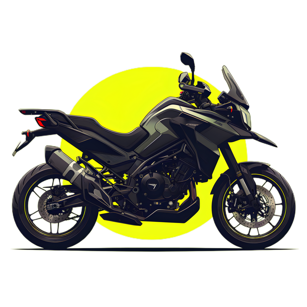 a motorcycle is shown on a transparent background png