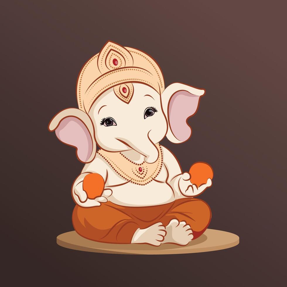 Baby Ganesh art illustration vector