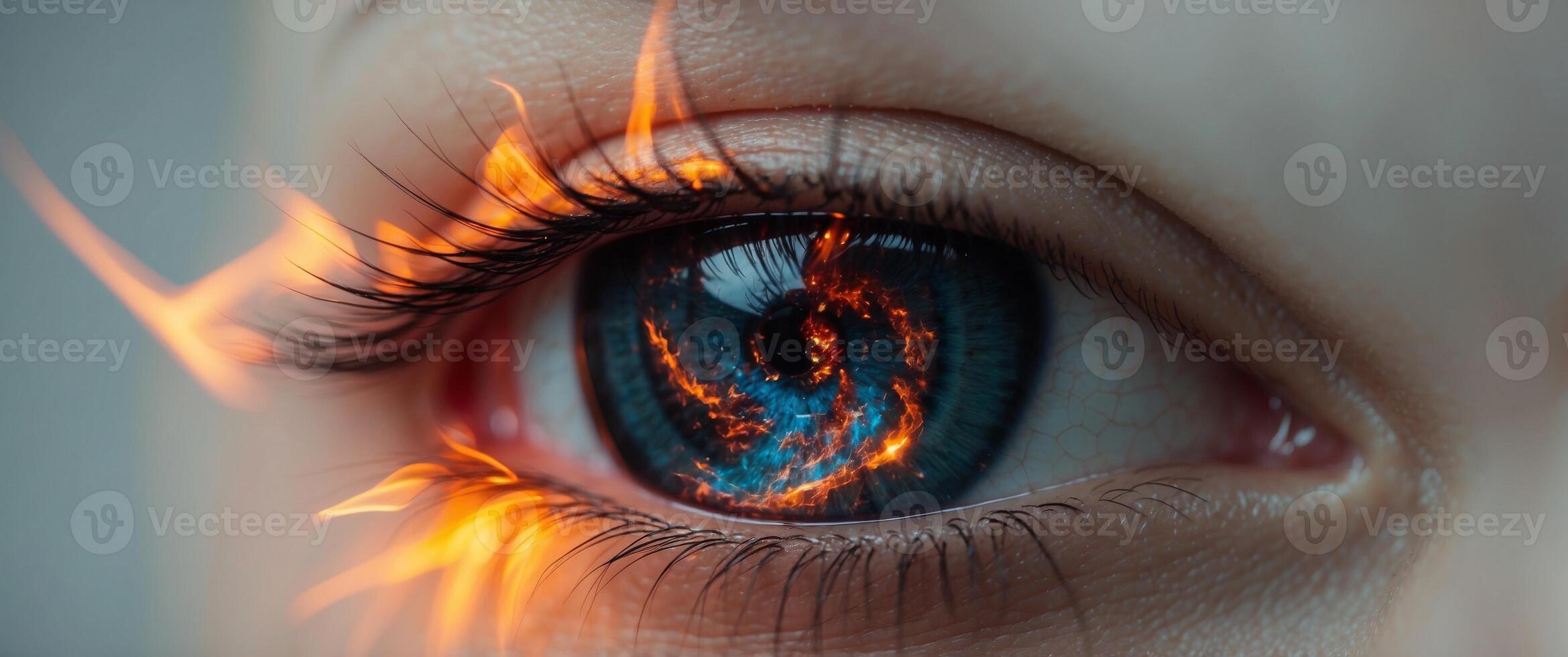 Minimalist fire symbol with glowing edges. photo