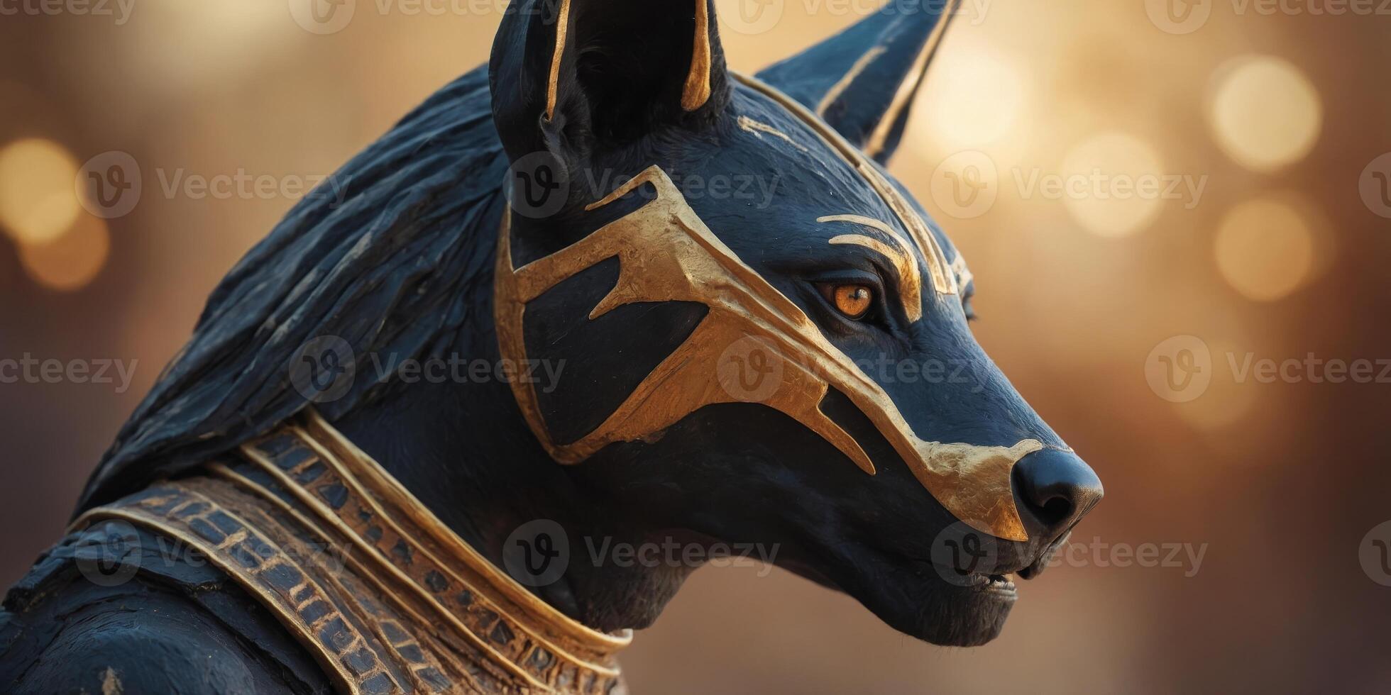 Egyptian god Anubis with head of a jackal. photo