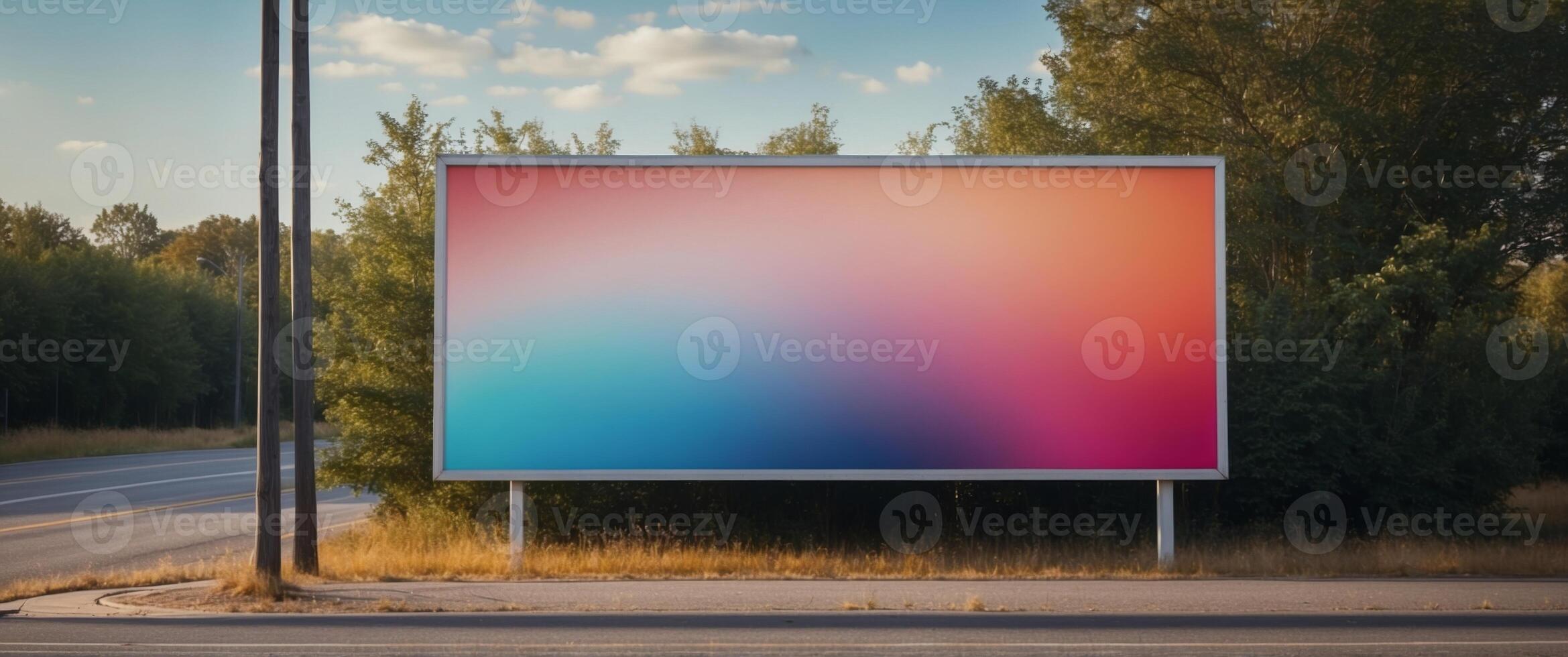 Simple empty billboard on a suburban road. photo