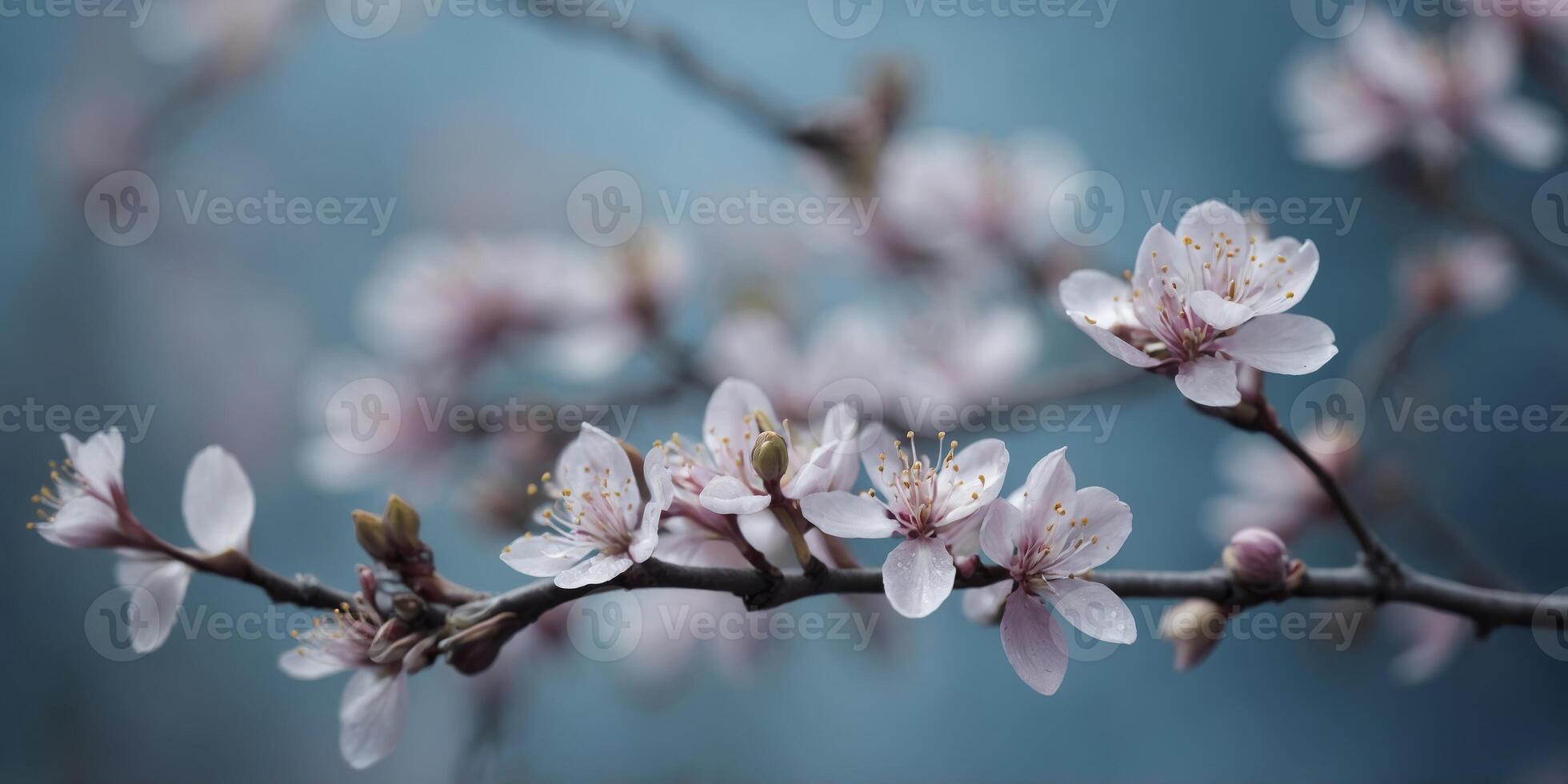 A springtime background featuring a medium slate blue hue. photo