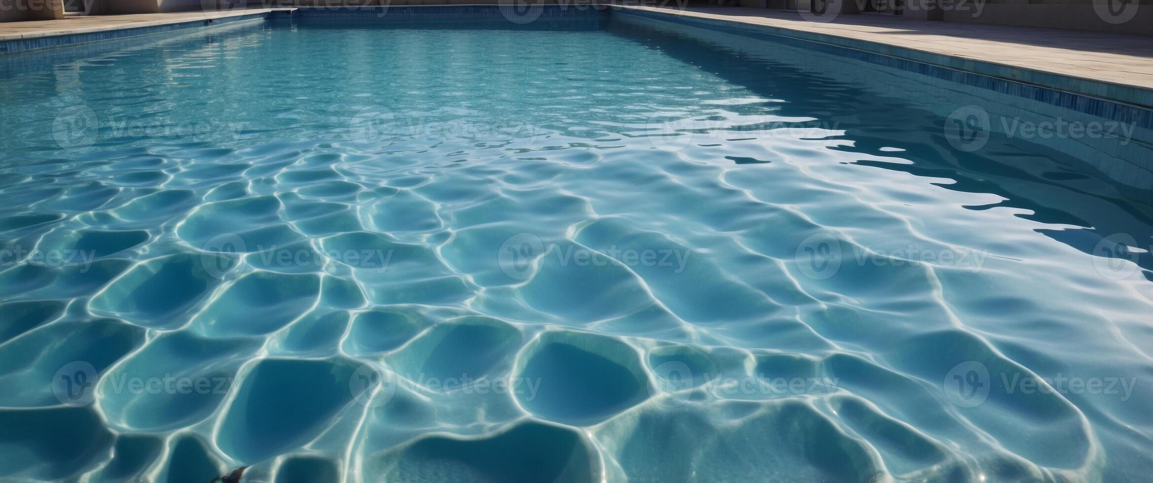 Surface of swimming pool with refreshing blue water. photo